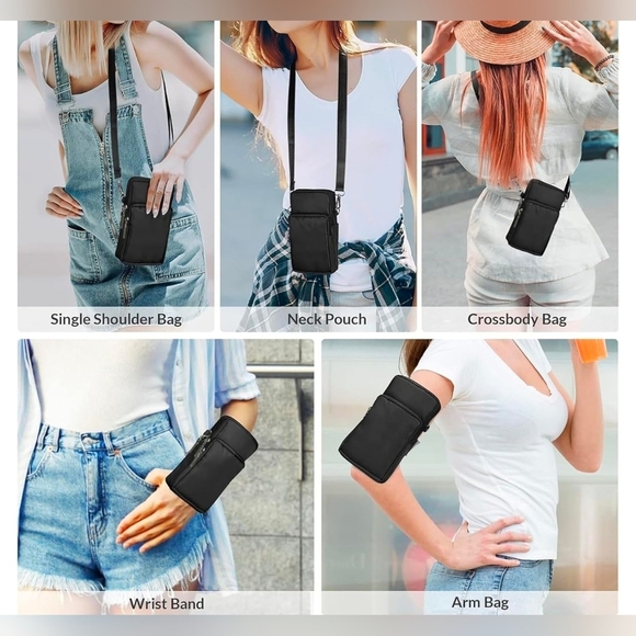 Crossbody Bag Cell Phone Sleeve Concert Venue Bag Adiustable Strap Arm Wrist NWT - Picture 8 of 13